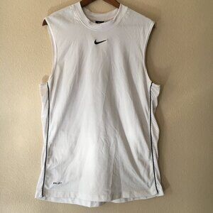 Y2K Nike Basketball Jersey XL Tank Top FLAWS White Mesh Center Swoosh Shirt